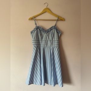 Blue and white mini dress